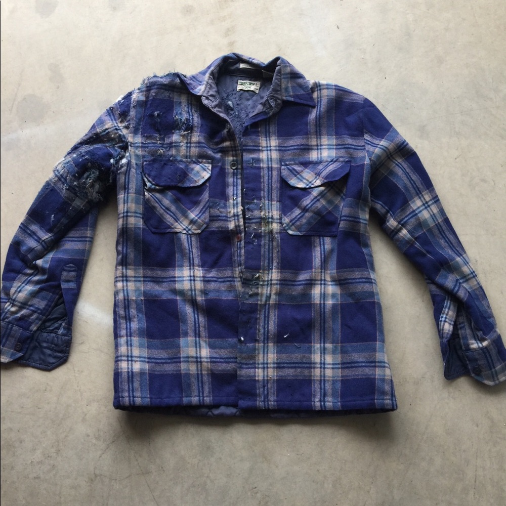 Primo Distressed Oakton Flannel Shirt Jacket Small